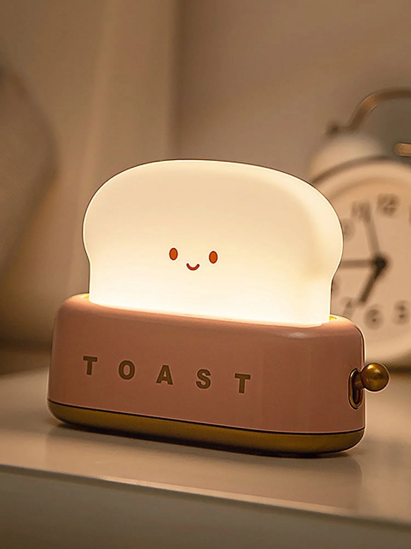 Toast Dorm Room Decor Night Lamp,Cute Bread Led Night Light USB Rechargeable Kawaii Portable Light with Timer Funny Bedroom Bedside Sleep Lamps for Birthday Gift Baby Kids Girls Teens Red