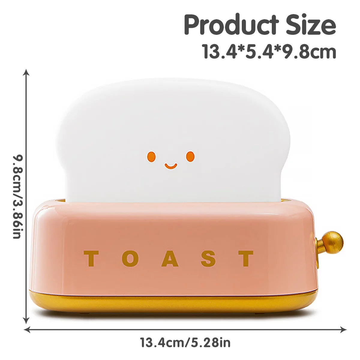 Toast Dorm Room Decor Night Lamp,Cute Bread Led Night Light USB Rechargeable Kawaii Portable Light with Timer Funny Bedroom Bedside Sleep Lamps for Birthday Gift Baby Kids Girls Teens Red